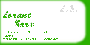 lorant marx business card