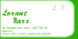 lorant marx business card